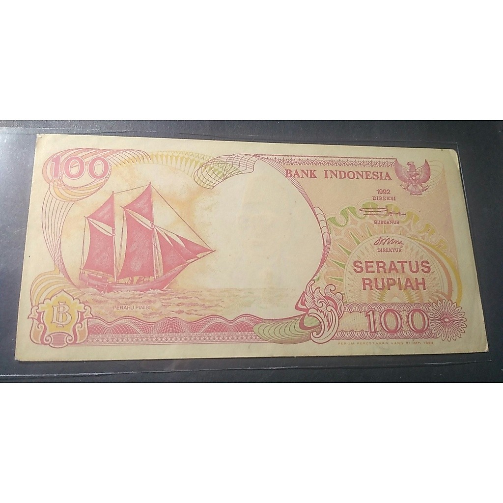 100 phinisi 1992 + Bonus 1Lembar  2000 Antasari Seri LTG 099900 sampai LTG 099979