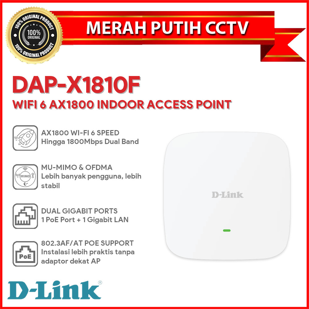 D-LINK DAP-X1810F WIFI 6 AX1800 INDOOR ACCESS POINT