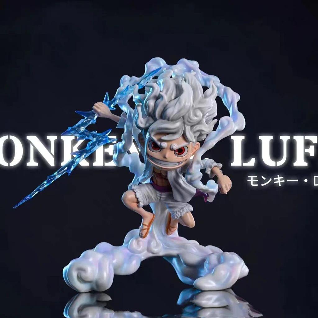 One Piece Anime Peripheral Nika Luffy Gear 5 Devil Fruit Awakening 15cm Cool Action Model Statue Des