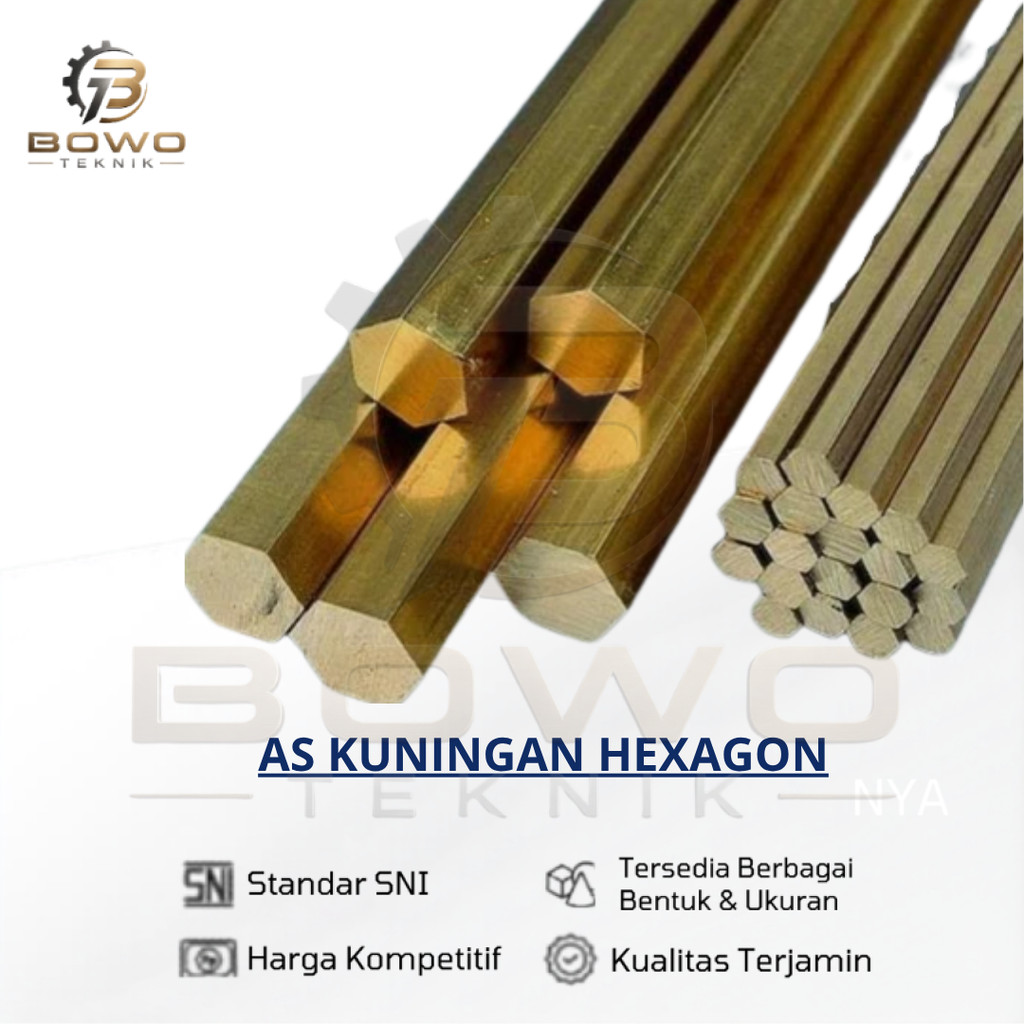 AS kuningan Hexagon  25.4mm (1 inch)| Segi enam kuningan harga per 1 cm