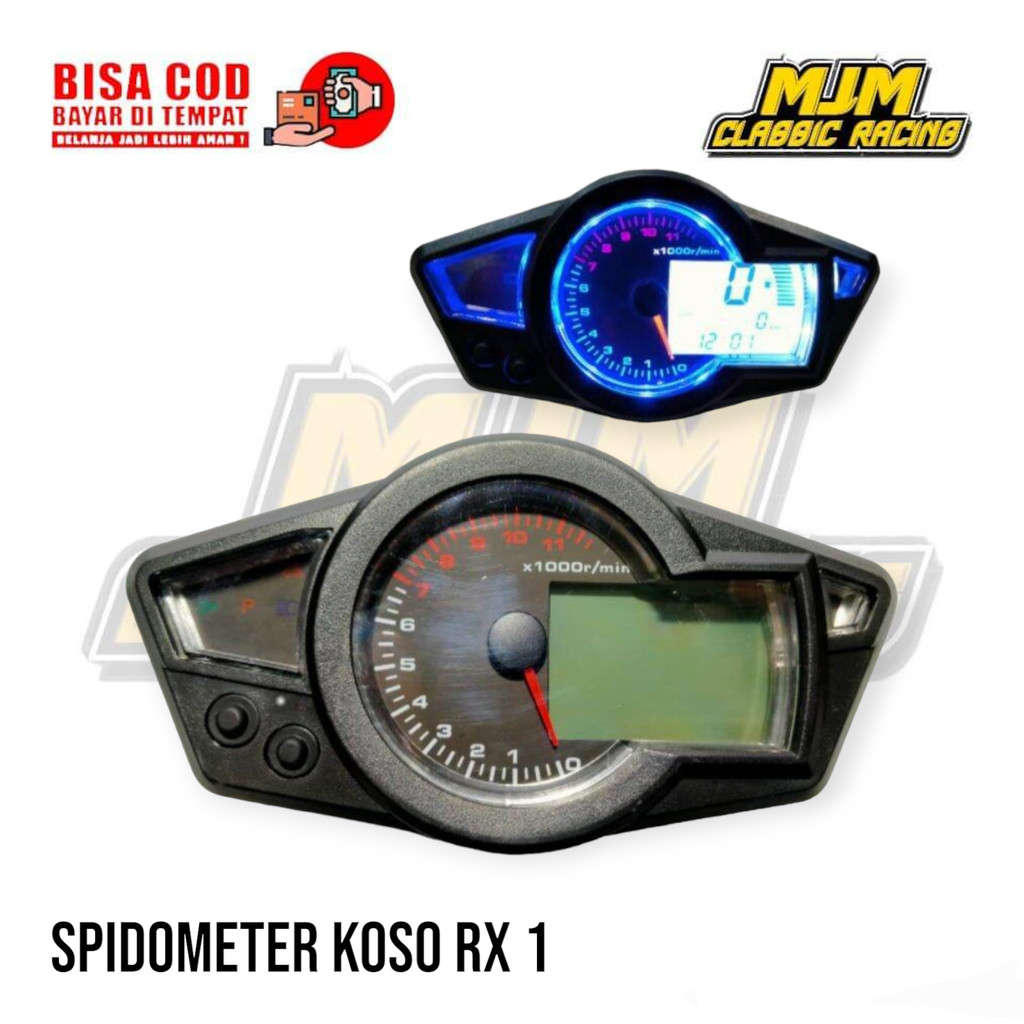 SPEEDOMETER KOSO RX1N DIGITAL LED LENGKAP SPIDO KOSO RX1N