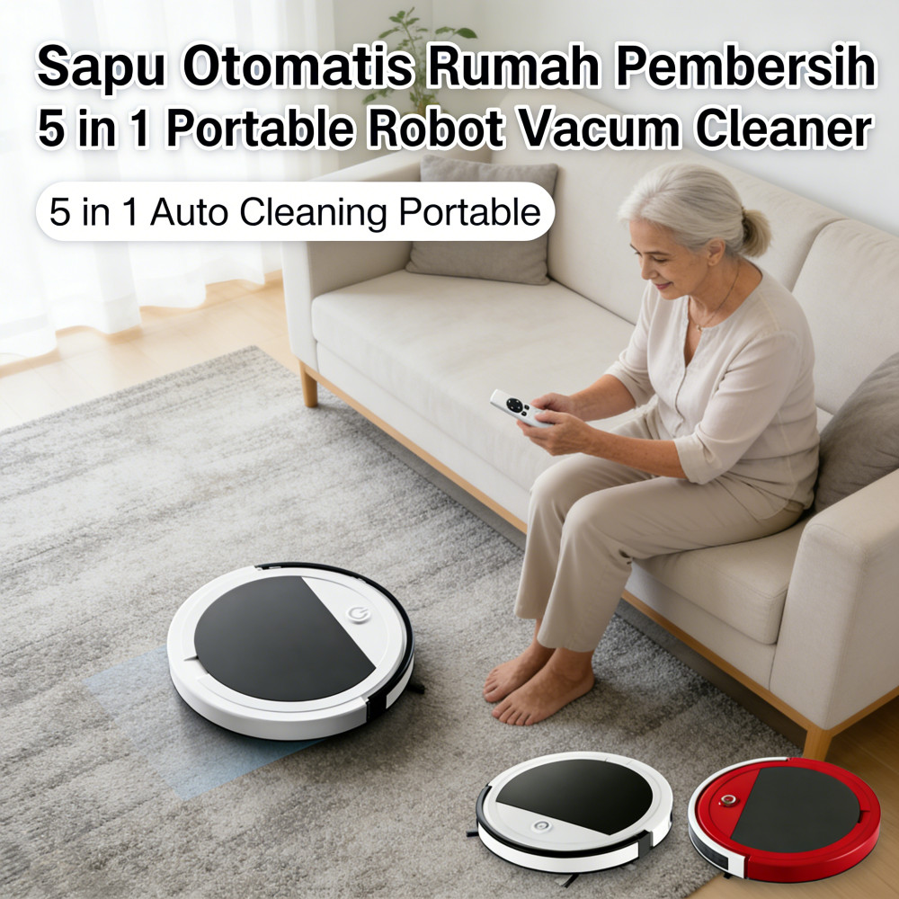ROBOT VACUUM DEBU PEL PEMBERSIH LANTAI SAPU SMART DEBU PEL ROBOT 3 IN 1 LANTAI PEL DEBU