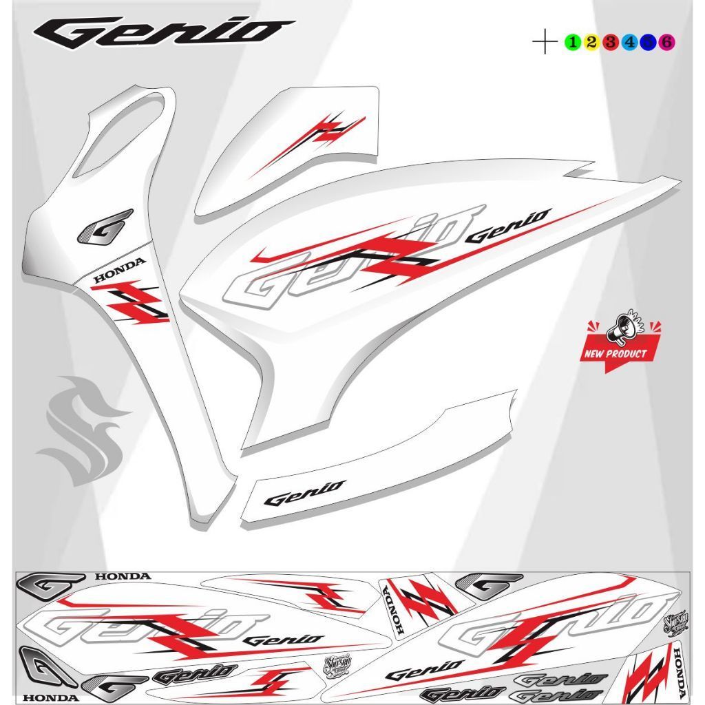 STRIPING GENIO / STICKER VINYL / VARIASI STICKER STRIPING MOTOR GENIO FI / STICKER GENIO NEW