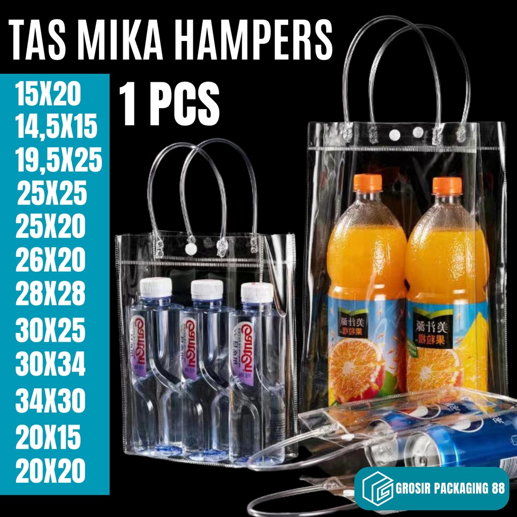 

Tas Mika PVC Bening Transparan Tote Goodie Bag Souvenir Hampers