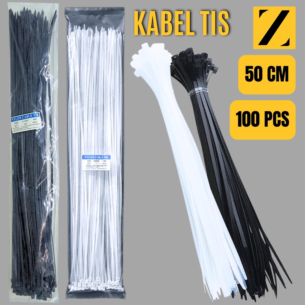 

Kabel Tis 2.5 mm 2,5 mm 50 cm 50cm 500mm Cable Ties Tie Nilon Nylon Tali Alat Pengikat Pendek Kecil Putih Isi 100 pcs