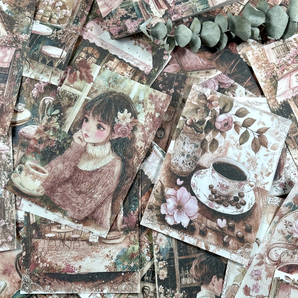 

JIANQI 100 pcs Vintage Material Paper Decorative Scrapbooking ary Album Y Craft Paper y junk journal supplies