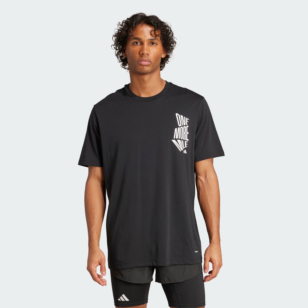 adidas Running Running One More Mile Graphic Tee Men Black KC2376