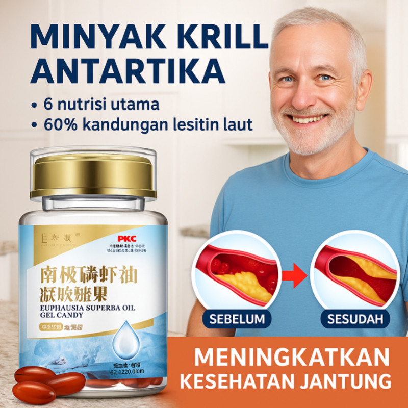 

⚡Pengiriman Cepat 24 Jam⚡ [Stok Tersedia] Permen Gel Minyak Krill Antartika 60 buah/Kapsul Minyak Krill Antartika/ 60 kapsul/antarctic krill oil gel candy/Gel Minyak Krill Antartika/Kaya Akan Omega-3/Nanji Phosphorus Astaxanthin Oil Capsules
