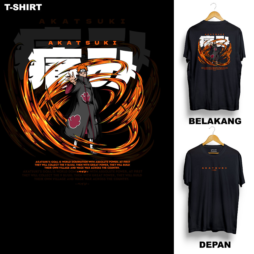 PAIN - KAOS DEWASA MOTIF ANIME NARUTO BORUTO KARAKTER PAIN AKATSUKI
