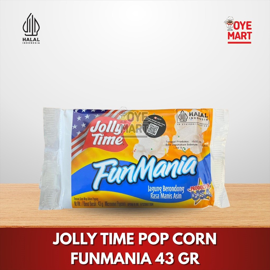 

JOLLY TIME POP CORN FUNMANIA 43 GR