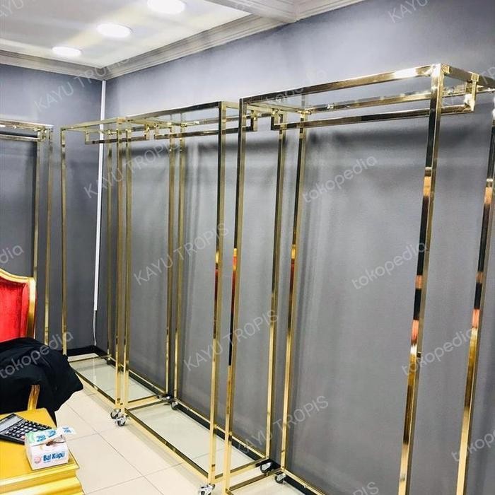 

Gantungan baju Toko butik Besi Roda