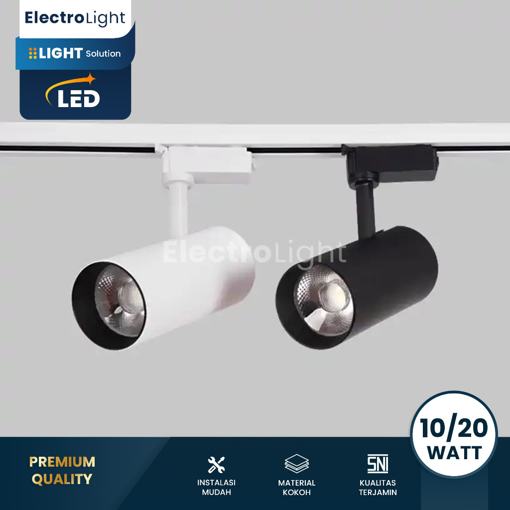 Lampu sorot rell LED 10watt 20watt tracklight aluminium spotlight