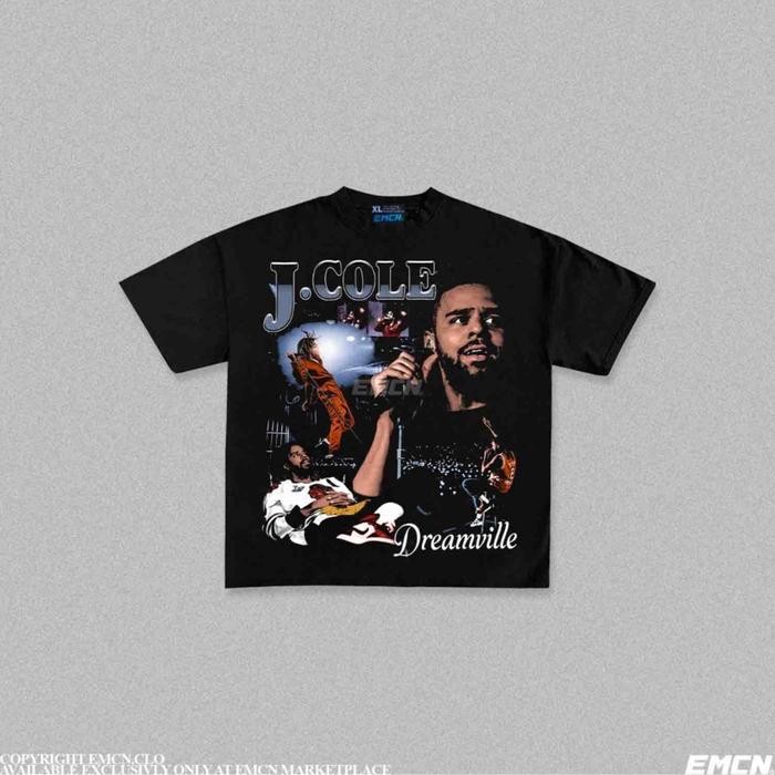 (COD) EMCN Oversized Tee Jcole Dreamville - 1 SISI DEPAN SAJA, S