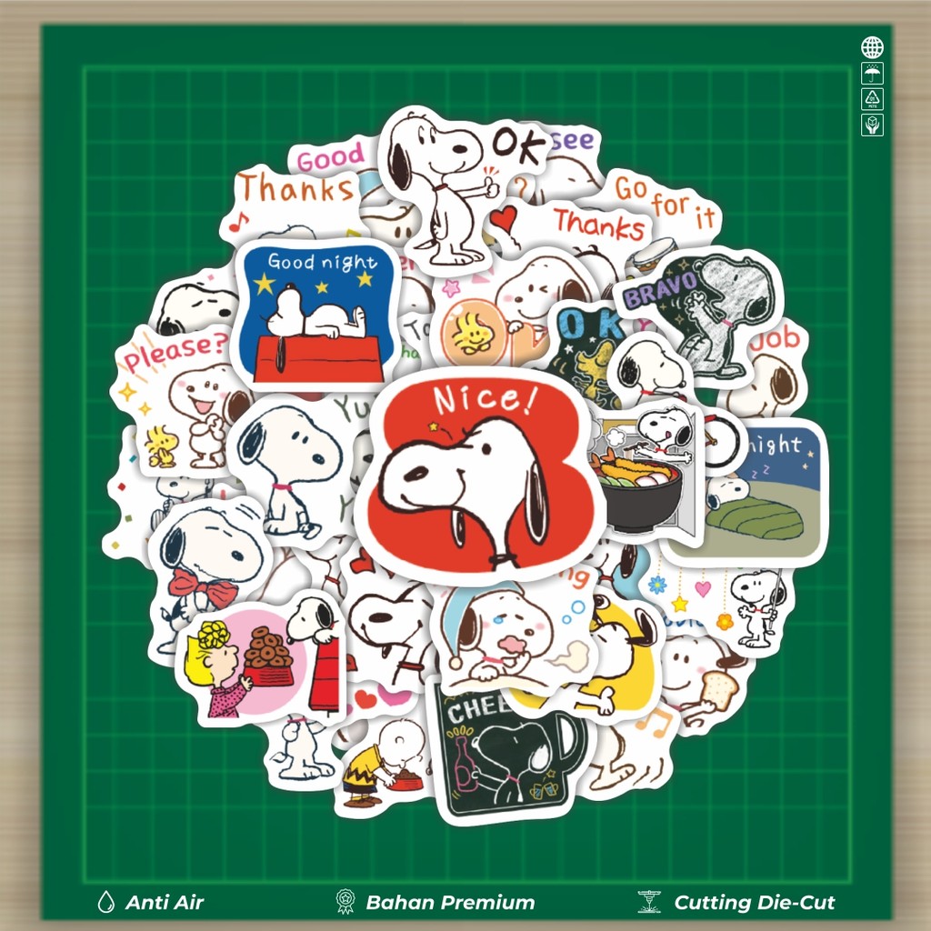 

HOT 50 PCS STIKER Stiker Kartun Snoopy V34 Stiker Fashion Cars Decal Dingin Kartu Album Custom Vinyl Anti Air- Sticker Aesthetic Buku Journal Koper Casing HP Tablet Laptop Helm Motor Botol Minum