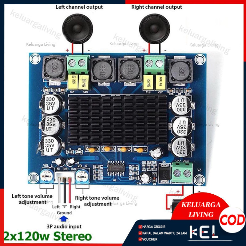 M 543 KIT AMPLI CLASS D TPA3116D2 2 X 120 WATT XH M543/TPA3116D2 120w + 120w XH-M543 HCW-M311 HW-408