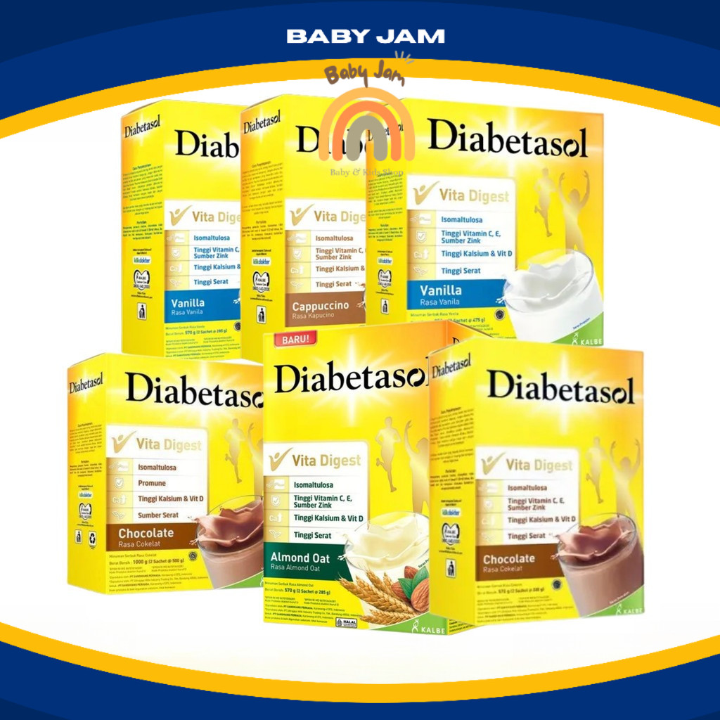 

Susu Diabetasol 1000 gram Rasa Vanilla Coklat Capucino 950gr 600gr 570gr Nutrisi Pengganti Makan Kontrol Gula Darah Baby Jam