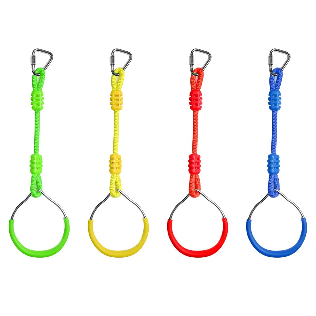 Swing Bar Gymnastic Rings Colorful Backyard Outdoor Obstacle Monkey Playground Play Climbing Rings f