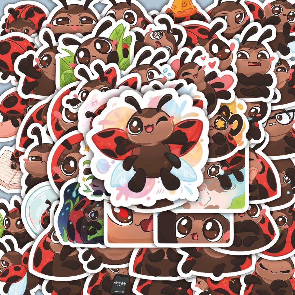 

100PCS Lucu Funny Character Mayusha The Cute Ladybug Stiker Aesthetic Stiker Anti Air Stikers Berperekat Waterproof sticker decal buat Motor Helm Buku Journal Koper Casing HP Laptop Botol Minum Hadiah anak