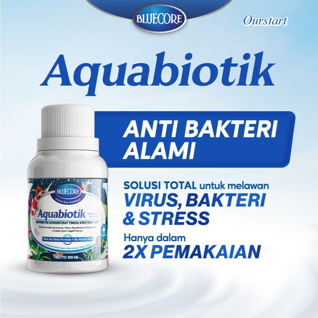 Bluecore Aquabiotik Obat Ikan Luka Dan Jamur Untuk Lele Nila Koi