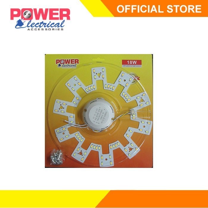 Power Electrical - LED Module 18+18W 3 Mode Warna Downlight Panel Bulat Aluminium Driver Set Lampu P