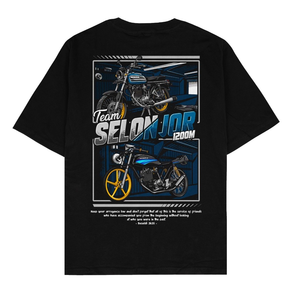 Kaos Baju Team Selonjor 1200M Herex CB GL Mega Pro Tiger Verza T-shirt Racing Balap Drag Indonesia P