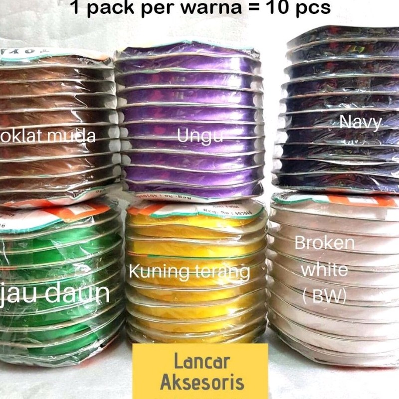 

Pita Bisban Polos Satin isi 36 yard / Toyama Satin Bias Tape per 1 pack isi 10 rol