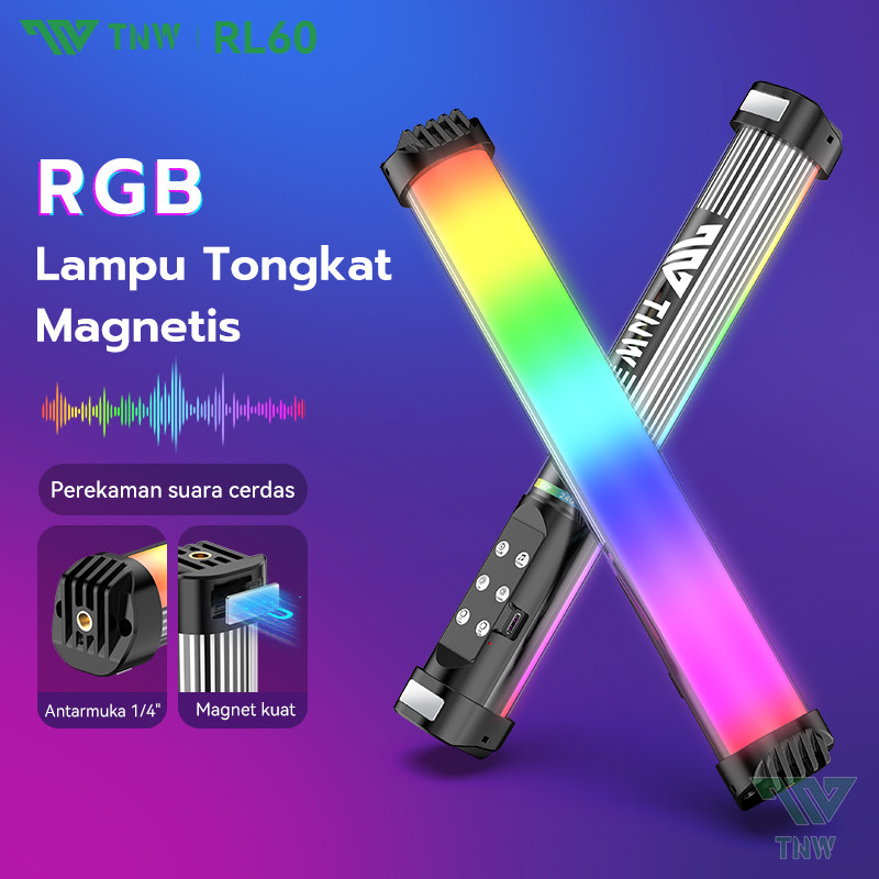 TNW RL60 RGB Handheld Light Led Lampu Stick Light Lampu Tube Fotografi Led Lampu Video Lampu Kamera 
