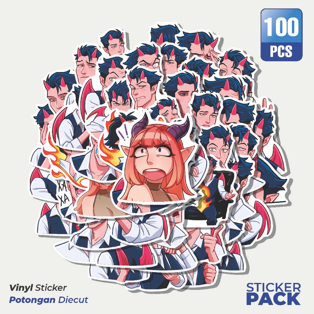 

100 PCS STIKER Stiker Devils Man Waterproof Aesthetic- Untuk Laptop, Motor, dan Helm - Paper Stationery Pack