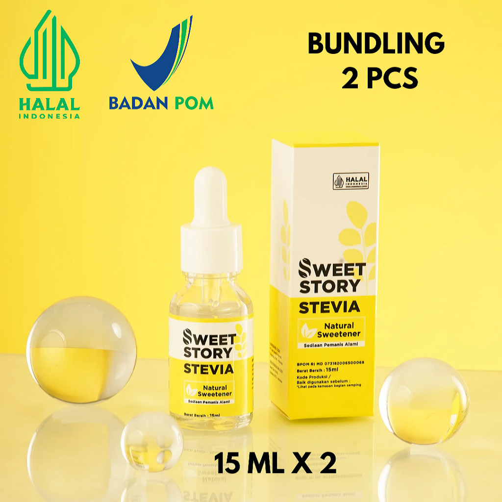

Sweet Story Stevia Cair 15 ml x 2 [ Bundling 2 Pcs ] Pemanis Alami Pengganti Gula 0 Kalori 0 Gula