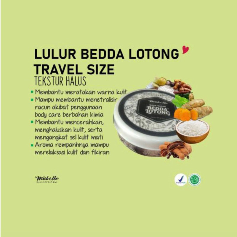 MABELLO Bedda Lotong Lulur Hitam Scrub Badan Mencerahkan Mabelo Original