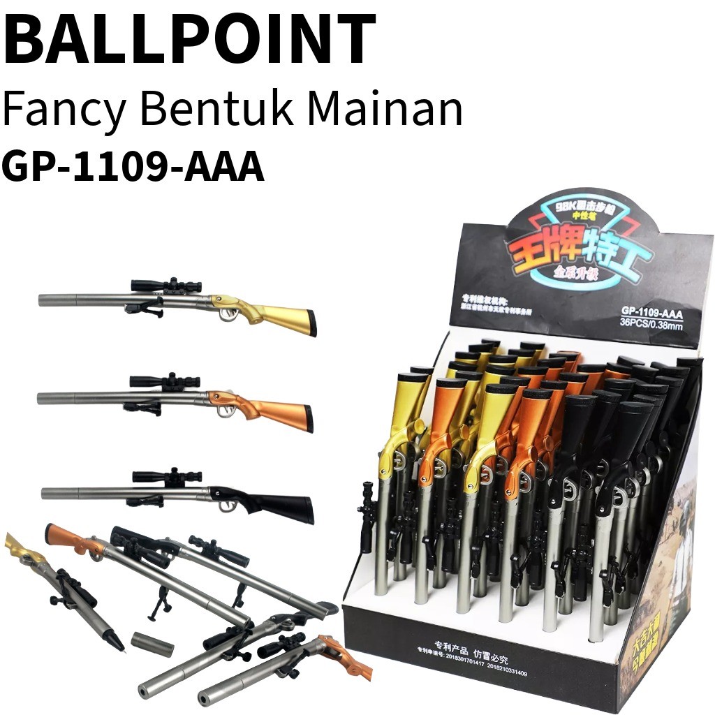 

♚1buah Ballpoint Gel Fancy Tembak /1pcs Pulpen Model Unik 1109-AAA♚