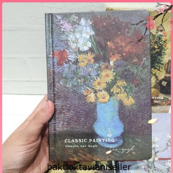 

Diary A5 Classical Painting Van Gogh | Jurnal | Notebook Hardcover | Buku Tulis Aesthetic - flower in a blu