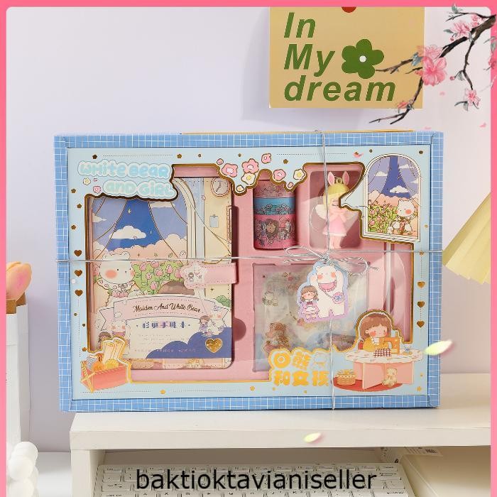 

7 in 1 Gift Set Paket Jurnal Set Diary Magnetic Notebook Hadiah 1960 - D