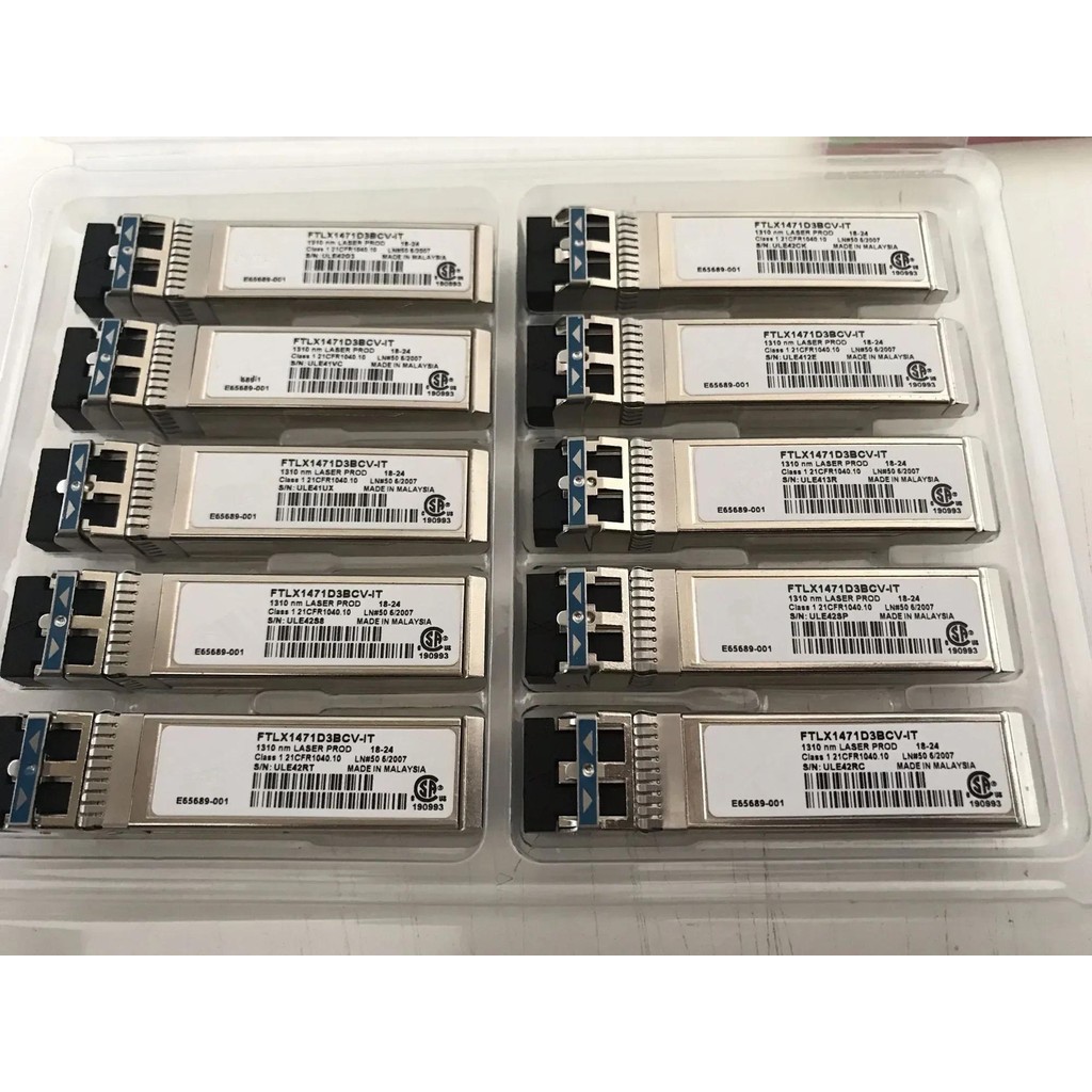 10gb Single-Mode SFP/FTLX1471D3BCV-IT/E65689-001/E10GSFPLR/SFP 10G 10KM 1310nm/Fibre Channel Module/