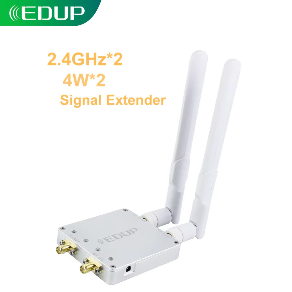 EDUP Booster WiFi Dual 4W Channel Signal Repeater Extender Dual 2.4GHz Channel Signal Booster Amplif