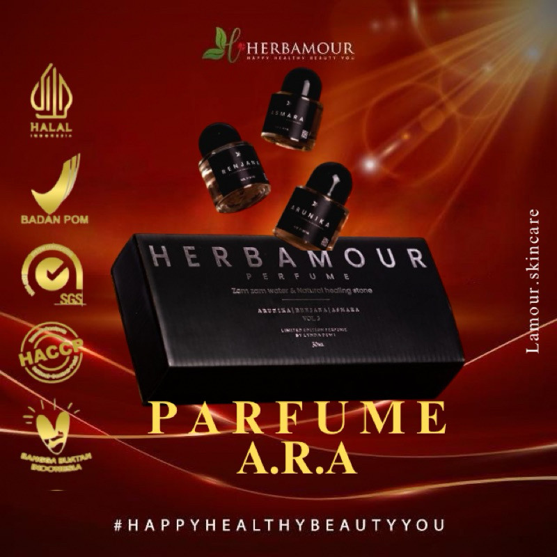 HERBAMOUR  PARFUME A.R.A- Arunika - Renjana - Asmara - Eau De Parfume - EDP - Parfume Herbamour