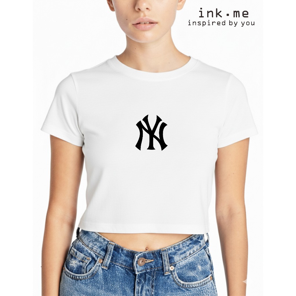 KAOS CROP TOP NY / KAOS WANITA YANKEES / KAOS  KOREA CROP TOP YANKEES