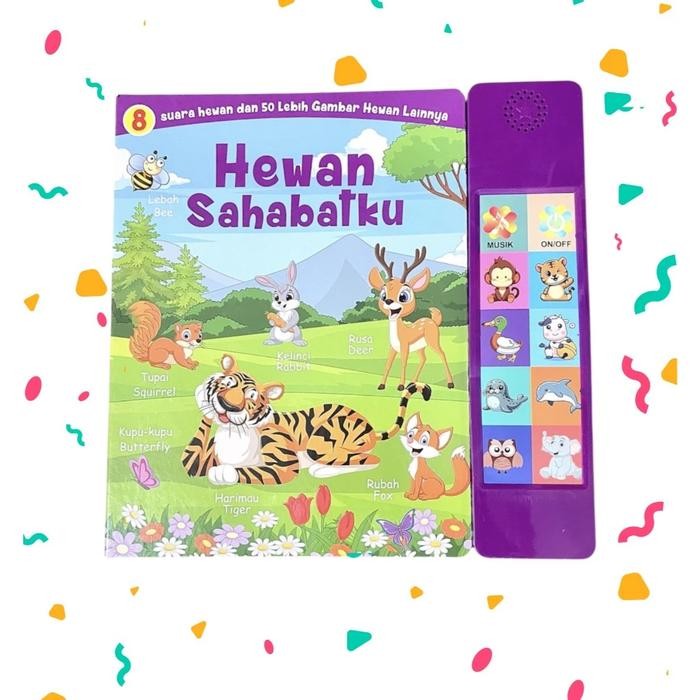 Buku Edukasi Anak Suara Hewan Elektronik Soundbook Interaktif Belajar Nama Hewan Indonesia & Inggris