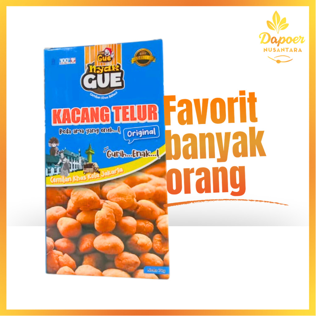 

kacang Telur Khas Betawi Tradisional Snack Kacang gurih dan renyah Merk Nyak gue