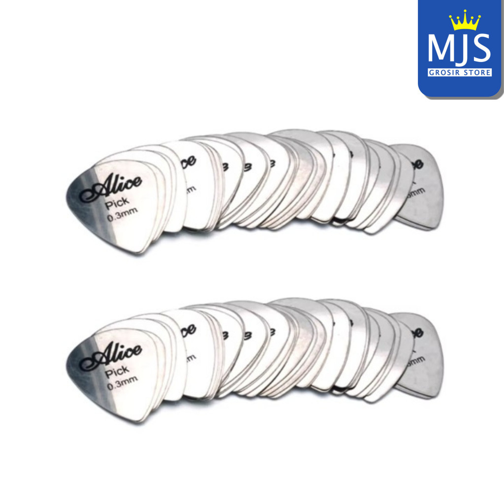Pick Gitar Alice Metal dan Bahan Besi Stainless Steel Guitar Picks 0.30mm