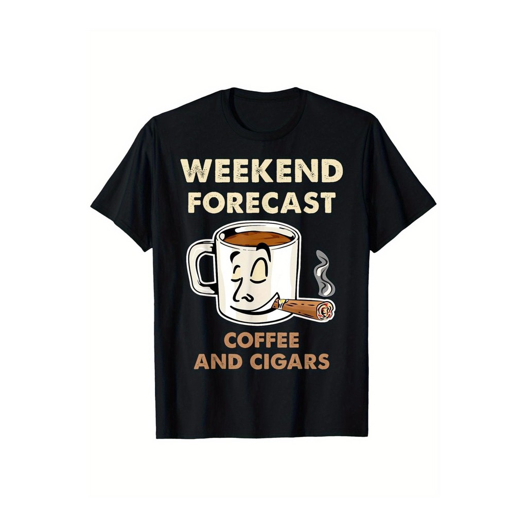 Kaos Pria Akhir Pekan Prediksi Kopi & Cerutu - Kaos Katun Pria 180gsm Nyaman