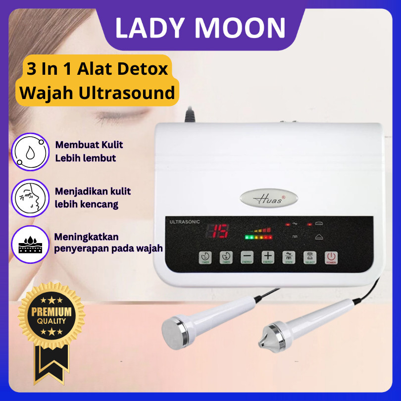 New Lady Moon⭐GARANSI 1 TAHUN⭐3 In 1 Alat Detox Wajah detox strika Ultrasonik Kecantikan Pijat Ultra