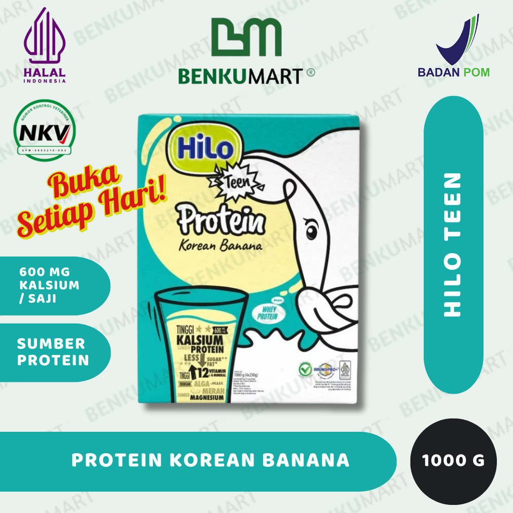 

HiLo Teen Korean Banana 1000 gram - Susu Remaja Tumbuh Tinggi Kalsium Protein - KOREAN BANANA - 1 KG