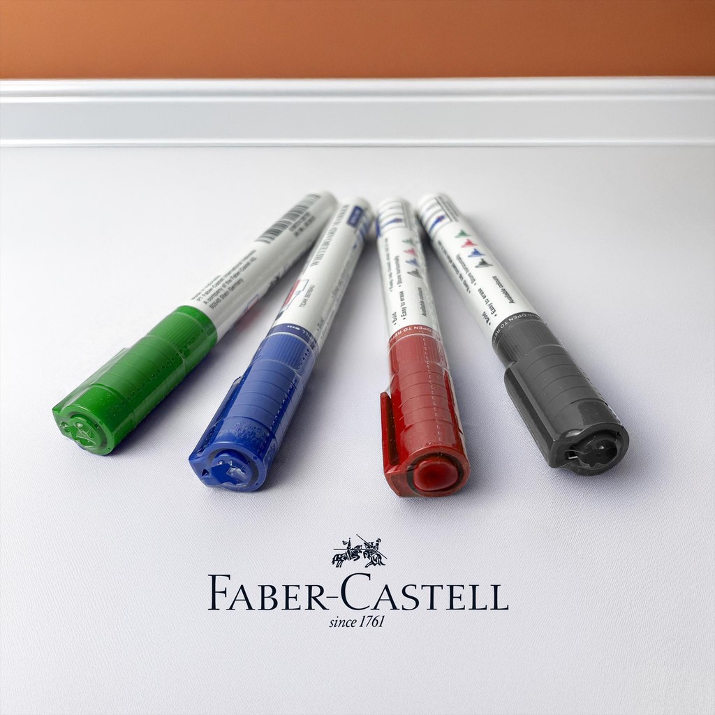 

NN FABER CASTELL Spidol Whiteboard Marker Merah Biru Hijau Hitam / Spidol Papan Tulis Dapat Dihapus Faber Castel
