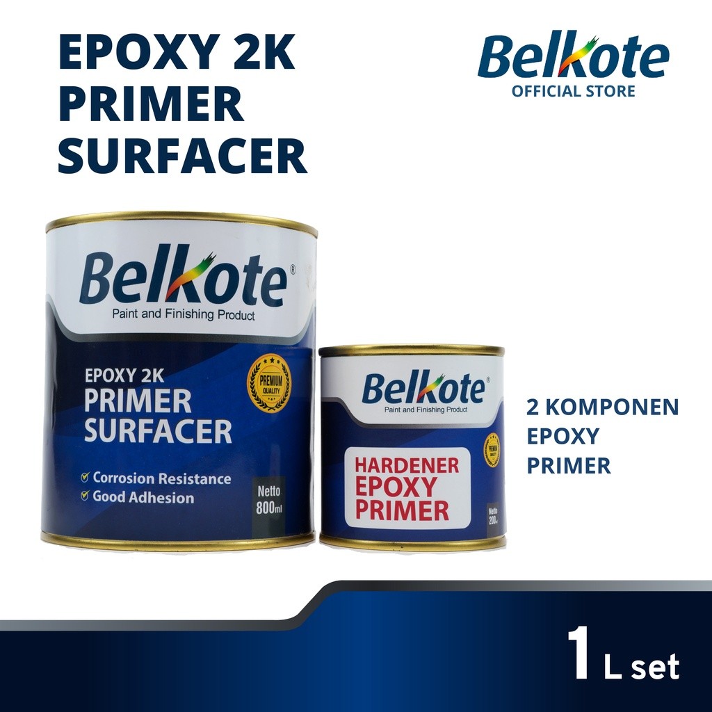 Belkote Epoxy 2K Primer Surfacer - Jade Green  (Cat Dasar Epoxy / Cat Besi Anti Karat / Cat Mobil)