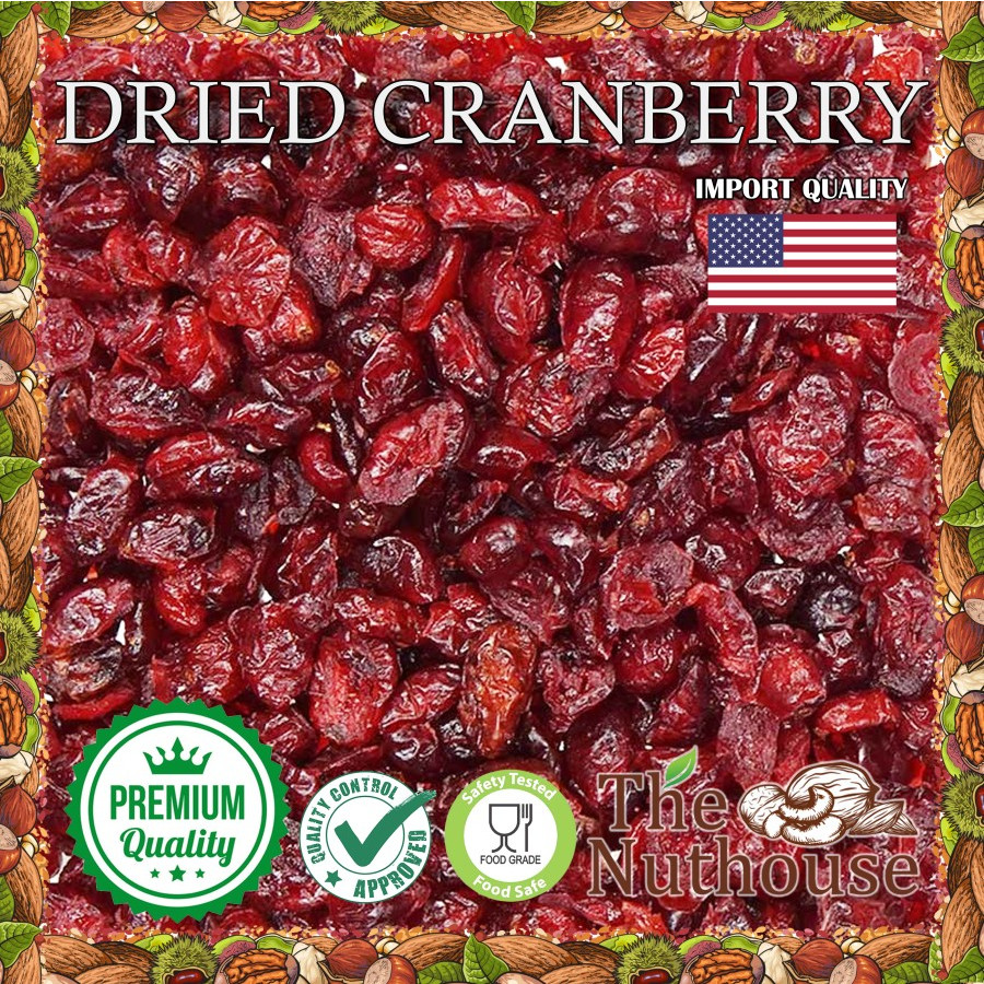 

BITEFUL 1kg Dried Cranberry / Buah Kranberi Kering [Organic Premium Fruits]
