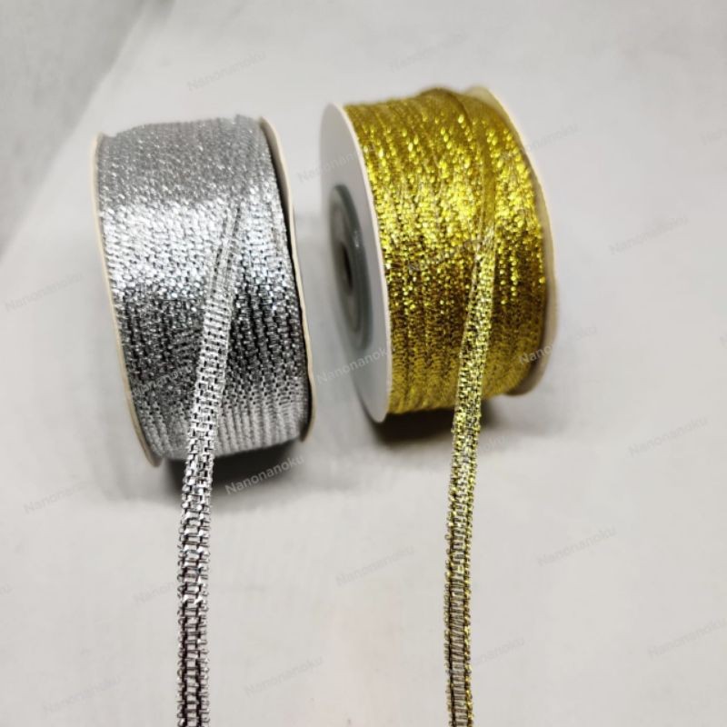 

Pita Glitter Emas Perak 1/8 inch (0,3cm) Gold Silver