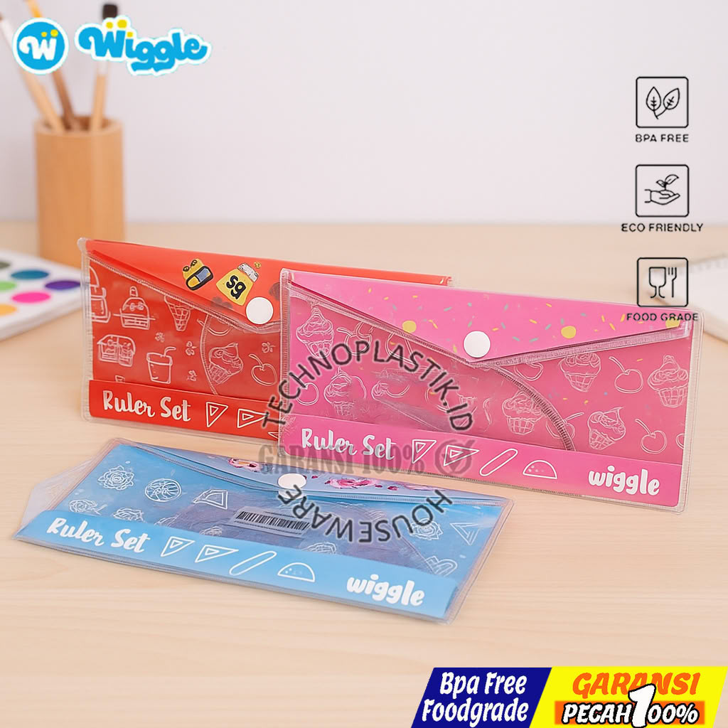 Alat Tulis Sekolah: Wiggle Penggaris Set 4 Pcs Motif Unik