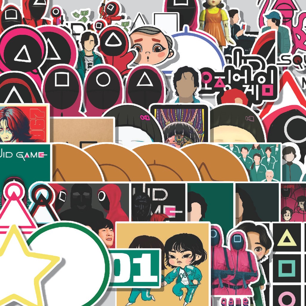 

Stiker Cutting Pack Stiker Squid Game Series Isi 100Pcs Series Aesthetic Lucu Keren Untuk Koper Bahan Vynil