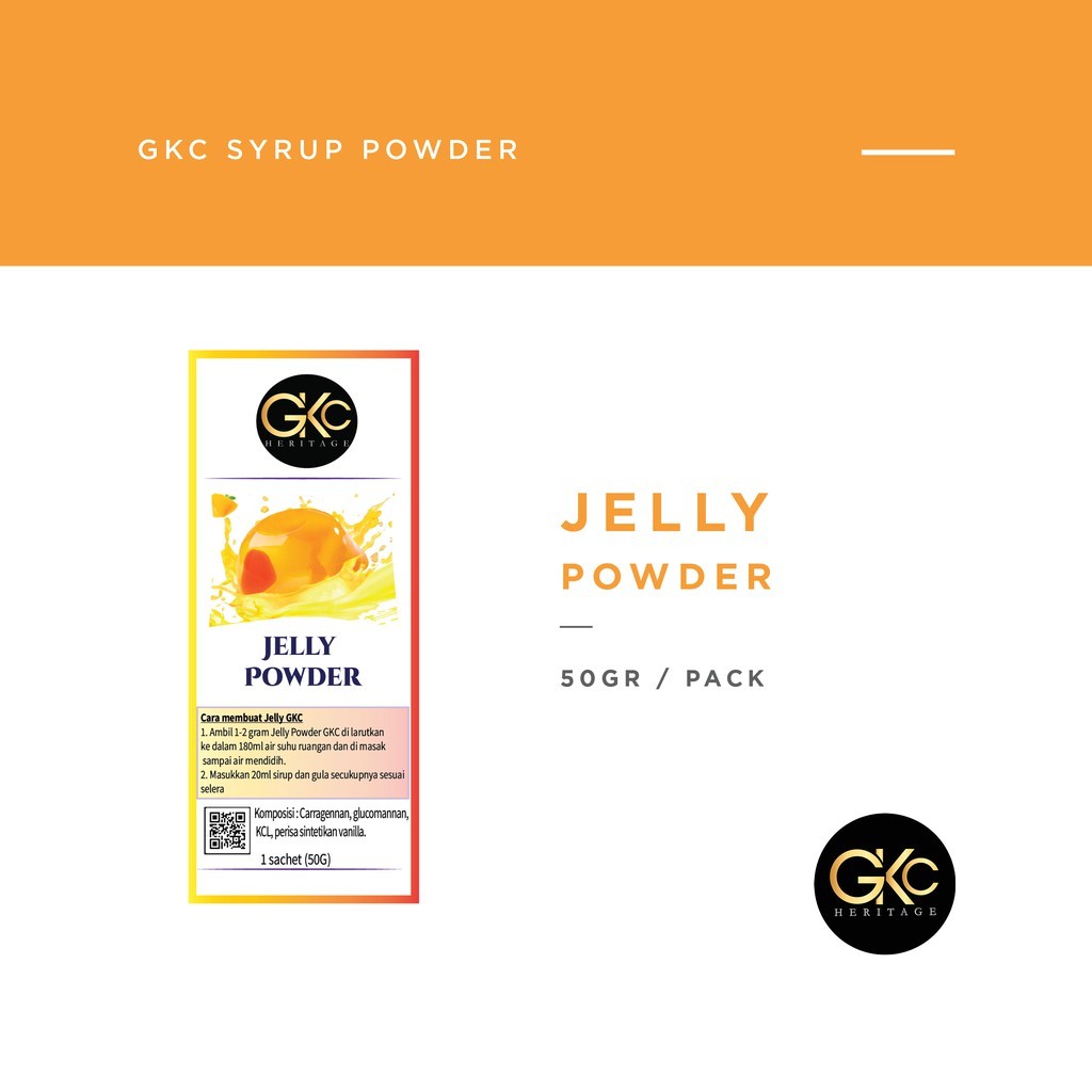 

GKC Heritage Bubuk Jeli - HALAL - 50 Gram - Biang Jelly Agar Agar Pudding Puding Powder